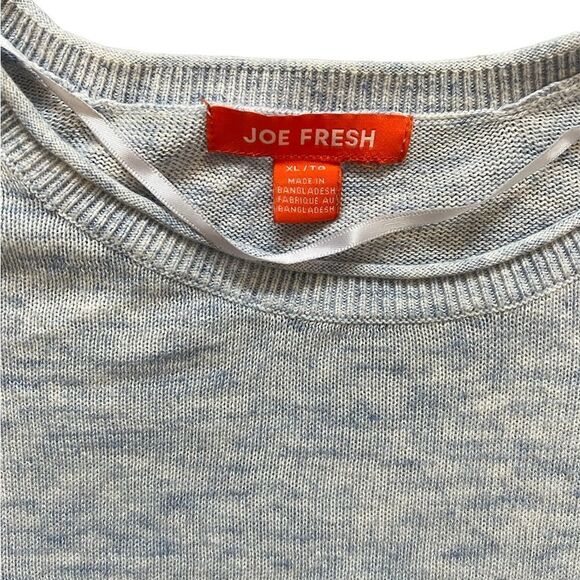 JOE FRESH Light Heather Blue Tight Knit Boat Neck Loose Fit Longer Sweater XL - Picture 8 of 9